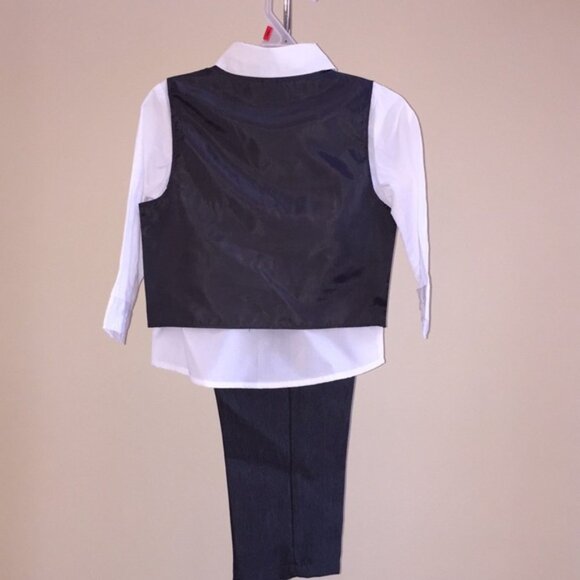 Toddler Boys 4 Piece Formal Suit Dark Grey Size 2T - Picture 5 of 14